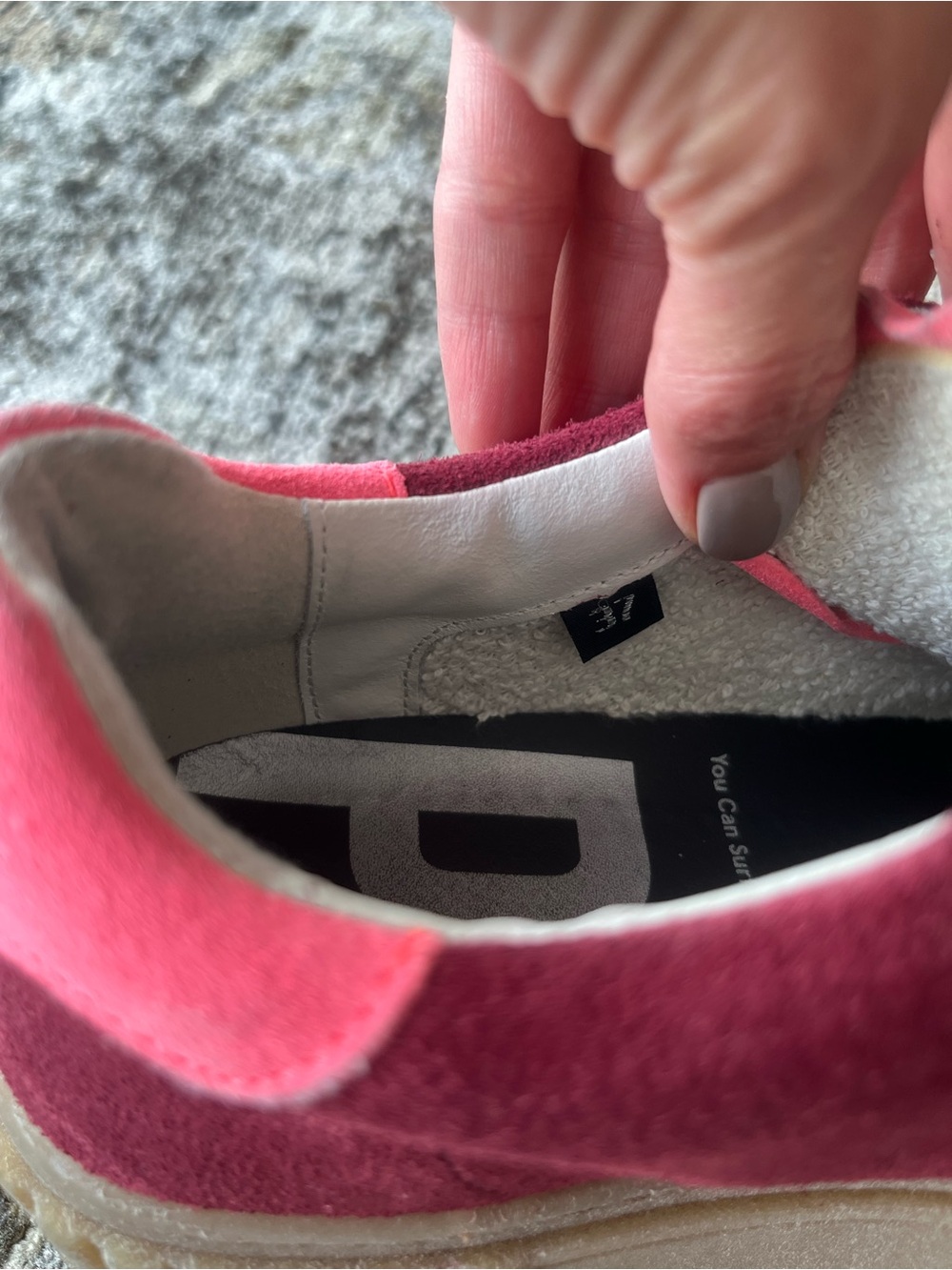 P448 Suede Platform Sneakers in Burgundy & Hot Pink - Picture 5 of 6